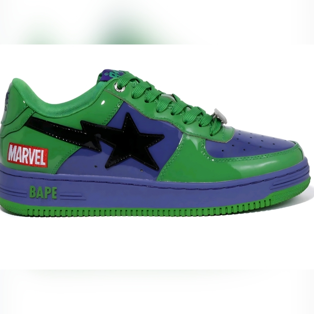 RARE A BATHING APE x Marvel Comics Bape Sta Low 'Hulk' US Men's Size 11 - Picture 3 of 11